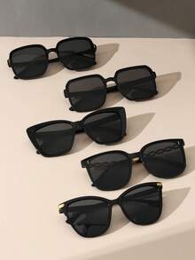 5pcs Personalized Classic Elegant Women Fashion Eyeglasses For Musical Festival Tropical Beach Vacay Accessories Suitable For All Face Shapes - Multicolor - View 4