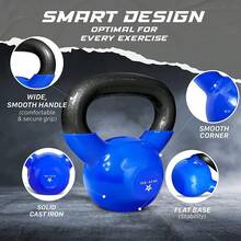 Yes4All Pesa Rusa Individual Recubierta de Vinilo de Alta Calidad - para Entrenamiento Cruzado, y Ejercicios de Entrenamiento de Fuerza - Kettlebell para Ejercicio - 5 libras - Ver 11