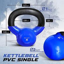 Yes4All Pesa Rusa Individual Recubierta de Vinilo de Alta Calidad - para Entrenamiento Cruzado, y Ejercicios de Entrenamiento de Fuerza - Kettlebell para Ejercicio - 5 libras - Ver 4