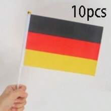10 Peças Bandeira de Mão, Mastro de Bandeira Branco de Plástico, Adequado para Decorar Bandeiras Internacionais de Vários Países - Bandeira Pequena de Tecido de Poliéster Dupla Face, Usada para Competições Esportivas, Reuniões e Decoração - Multicolorido - Visão 17