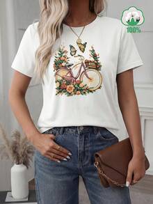 Women T-Shirts - [White] - View 2