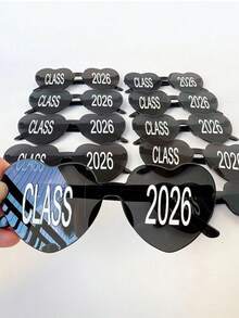5件套2026毕业派对拍照道具，DIY“2026届”黑色心形眼镜；适合作为毕业派对礼物、舞会和拍照道具（标志性毕业年份设计） - 多色 - 查看 6