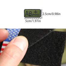 Parche pequeño de 5*2,5 CM con gancho y bucle de tipo de sangre A B AB O POS NEG, insignias tácticas de tela con bordado, pegatinas para ropa - multicolor - Ver 2