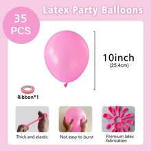 15/35/55/75 globos rosas, kit de arco de globos rosas mate de 5/10/12/18 pulgadas, decoración para baby shower, San Valentín, fiesta de princesa, despedida de soltera, fiesta de cumpleaños - rosa - Ver 11