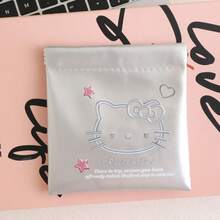 (授權) Sanrio Hello Kitty 金屬銀色擠壓收納包－迷你化妝包，方便的線材與耳機收納整理袋，可愛口袋錢包，適合女性 - 查看 11