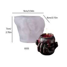 Khuôn silicon làm nến thơm hình bàn tay xương, khuôn nến hình đầu lâu chủ đề Halloween, khuôn nến hình bộ xương tự làm. - Trắng - Xem 6