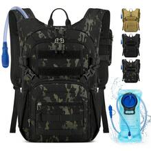 NEWHEY 18L Tactical Hydration Backpack With 2L Water Bladder, Molle Hiking Daypack With Trekking Pole Holder & Rain Cover, Lightweight Waterproof Ripstop Outdoor Backpack For Hiking, Camping, Cycling, Climbing, Travel Gear - Ngụy trang - Xem 1