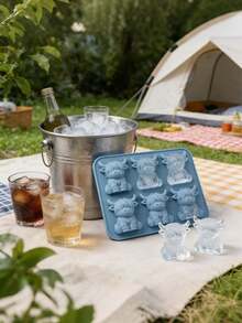 1 Set Mini Highland Cow 3D Cute Silicone Tray, Reusable Easy Release, Suitable For Whiskey, Cocktails, Coffee, Chocolate, Candy, Perfect For Parties, Bars, Birthdays, Home Use, Great Gift For Animal & Milk Lovers - Multicolor - View 2