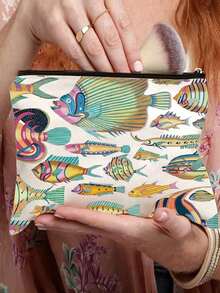 Cosmetic Travel Bag - Spacious Zipper Makeup Organizer With Toiletry Pockets, Durable Polyester, Easy To Clean, Stylish Design For On-The-Go Beauty Essentials, Travel Makeup Bag - Multicolor - View 7