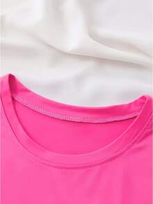 Camiseta con Estampado Floral de Mariposas en Rojo Rosa - Rosa - Ver 3