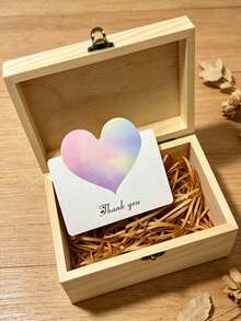 1pc Personalized Commemorative Box, Customized Wooden Storage Box, Customizable Text And Pattern, For Home Decor, Jewelry And Beauty Supplies Storage, Desktop Decoration, Precious Item Storage, Large Capacity Multifunctional Desktop Organizer, Perfect For Wedding Souvenirs And Decorative Commemorative Gifts. Personalized Letter And Name Engraved Natural Beech Wood Box, Symbolizing Eternal Love, Anniversary Gift, Housewarming Gift - Multicolor - View 2