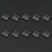黑白硅胶防尘塞 10个装，适用于Type-C手机充电口，耐用保护套，春季礼物 - 彩色 - 查看 5