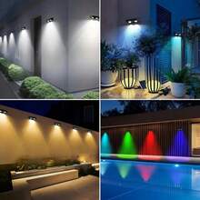 2pcs RGB Color Changing Solar Powered Step Light/Wall Light - Auto Lighting With White/Warm Light & RGBW Lighting Effects, Suitable For Building Site Exterior Walls, Fences And Garden Steps - 2 - View 6