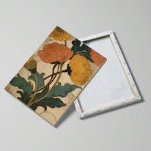 Set 1 Lukisan Dinding Kanvas Bunga Kuning Gaya Mid Century Modern | Cetakan Botani Jepang untuk Ruang Tamu dan Kamar Tidur, Tanpa Bingkai/Dengan Bingkai - A - View 7
