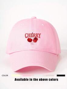1pc Cherry Printed Adjustable Baseball Cap, Outdoor Sun Protection Casual Hat Suitable For Spring, Autumn Travel, Beach, Y2K Style For Young People,Holiday,Festival - Baseball Cap - View 28
