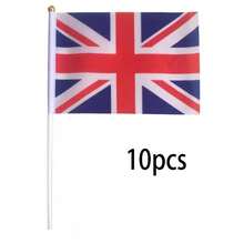 10 Peças Bandeira de Mão, Mastro de Bandeira Branco de Plástico, Adequado para Decorar Bandeiras Internacionais de Vários Países - Bandeira Pequena de Tecido de Poliéster Dupla Face, Usada para Competições Esportivas, Reuniões e Decoração - Multicolorido - Visão 14