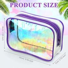 Weewooday - Bolsa de Cosméticos Transparente de PVC Con Cremallera Impermeable de Vinilo y Plástico Para Maquillaje y Transporte - Impresionante - Ver 2