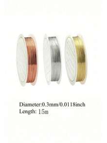 15m-100m Gold/Silver Metal Wire, High Quality Stainless Steel Jewelry Wire, Non-Fading, Rust-Proof, Color-Fast, Durable, Suitable For Bracelet, Necklace DIY, Non-Fading Beading String, Jewelry Cord, Handmade Weaving Thread - Multicolor - View 8