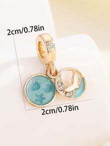 1件优雅别致的海洋系列海星、贝壳、鱼尾吊坠，女士简约日常佩戴手链、项链DIY配件 - 彩色 - 查看 5