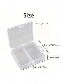 1/2pcs Transparent Battery Storage Box, Can Hold 24pcs AA Or 24pcs AAA Batteries, Back To School - Multicolor - View 17