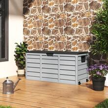290L Large Garden Tool Storage Box, Plastic Tool Box, Lockable With Strong Hinges, Suitable For Tool Organization In Yard/Garden/Storage Area - 112CMx49CMx54CM-black Lid - View 6
