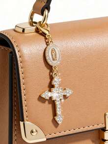 Christian Charm Keychain With Religious Cross, Diamond Talisman - Cross Keychain, Bag Talisman, Cross Pendant, Decorative Wallet Backpack Accessories, Earphone Bag Accessories, Luggage And Car Ring Buckle Decorative Keychain - Multicolor - View 4