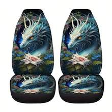 2Seat/5Seat With Cool Dragon Car Seat Covers Suitable For Front Seats, High Back Design, Material, Suitable For Cars, SUVs And Trucks, Women's Car Accessories, Christmas Eve Scares, Halloween, Special Promotion . - Multicolor - View 14
