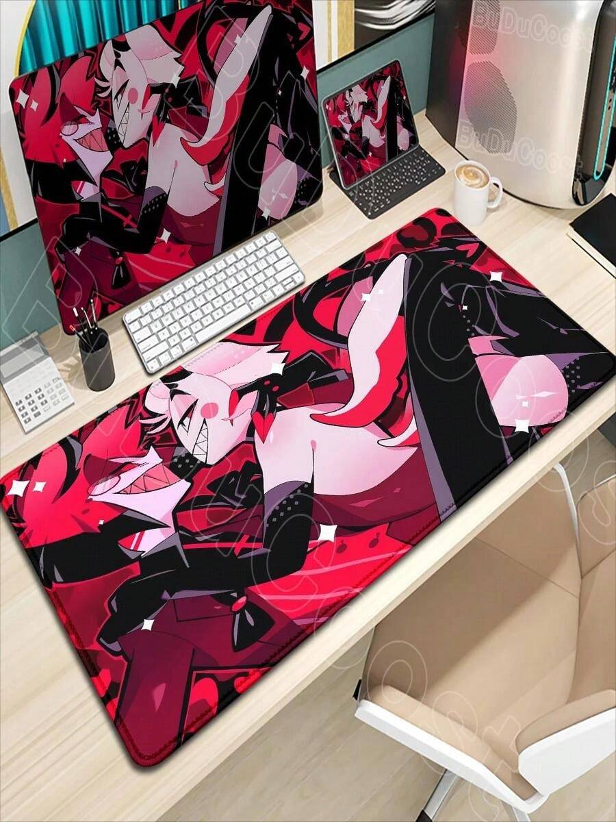 2026 New Wallpaper Hazbin Hotels Alastor Mouse Pad Anime Game Big Mousepad Pretty Cute Desk Mat Laptop Gaming Carpet Accessories - View 1