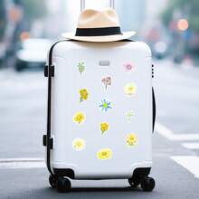 50pcs Cute Aesthetic Watercolor Flower Stickers, Assorted Daisy Sunflower Botanical Wild Plant Decals, Kids Scrapbooking Diary Stationery DIY Craft Decor - Multicolor - View 8