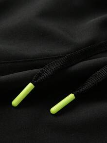 2-In-1 Men's Sports Running Pants, Black Compression Training Trousers With Zipper Pockets And Drawstring Waist, Suitable For Workout And Jogging - Black - View 5