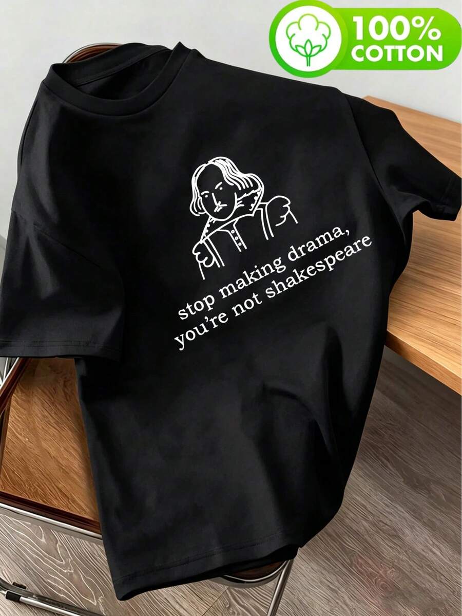 Áo thun nữ cổ tròn tay ngắn bằng chất liệu cotton nguyên chất, kiểu dáng thoải mái, dễ mặc. Họa tiết in hình các nhân vật hoạt hình, phù hợp cho đi làm, đi học và các hoạt động thường ngày vào mùa xuân, hè và thu. Màu đen. - màu đen - Xem 1