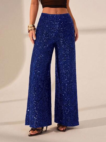 CHOSMO 优雅闪亮亮片裤，简约女士长裤，适合夏季派对、海滩、晚宴、婚礼、生日、周年纪念、毕业派对、家庭音乐节、假日约会、鸡尾酒会、正式晚宴、拍照、婚礼宾客、舞会、返校节、单身派对、旅行、舞台表演、春季茶会等场合。