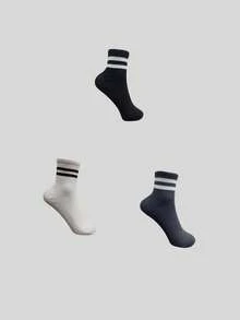 3 Pairs Unisex Sports & Yoga Mid-Calf Socks, Random Colors, Pilates Socks With Grip For Women, Non-Slip Socks Suitable For Barre Workout And Slippers - Multicolor - View 16