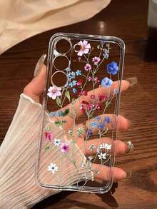1 Piece Soft Phone Case With Artistic Floral Pattern, Compatible With Huawei Honor, Compatible With Redmi, Compatible With Galaxy A04e/12/A13/A14/A34/A50/A52/A53/A54/S21/S22/S23/S24/S25/S25Ultra/S25FE/S26/S26 PLUS/S26 ULTRA/S26 EDGE, 6A/7A/8A, 12T/13T/15T/15T Pro, International Version, Not The Domestic Version - 透明 3 - 查看 5