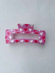 3pcs Heart Print Square Hair Clips, Women's Hair Accessories, Mother's Day Gift - Hair Claw - View 4