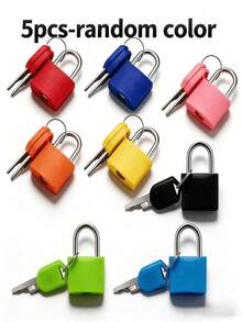 1-3-5pcs Random Color Mini Padlocks, Portable Compact Locks Suitable For Luggage, Backpacks, Storage Cabinets, Toolboxes - A - View 9