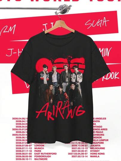 Bangtan Members Arirang Magazine Unisex Heavy Cotton Tee: Bangtan  Concert World Tour Merch & Gift 2026,Summer Outfits,Spring,Spring Outfits,Tops For Women,T Shirts For Women,Summer Co Ords Women