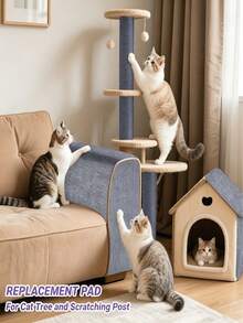 59.99 x 30.0厘米厚自粘猫抓板,猫抓垫,家具保护垫,沙发保护垫,墙面保护垫,可移除地毯,室内猫抓解决方案,耐用猫抓柱,现代猫家具 - 貓抓板 - 查看 2