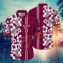 Virginia Tech Hokies  Flower Hawaii Shirt For Fans Ver 19 - Nhiều màu - Xem 2