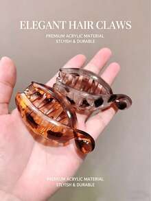 4/1pc French Tortoiseshell Banana Hair Clip, High-End Hair Accessory, Hairpin For Women, Mother's Day/Valentine's Day/Party/Wedding, Beach Accessory, Travel Essential, Mother's Day Gift Summer Hair Claws Beach Claw Clips Vacay Hair Clutch - Multicolor - View 3
