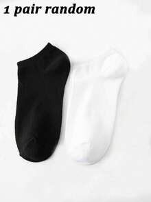 1/10/20 Pairs Unisex Black & White Ankle Socks/Short Socks, Couple Socks, Breathable Casual Boat Socks, Versatile Daily Wear, Suitable For All Seasons - Black and White - View 8