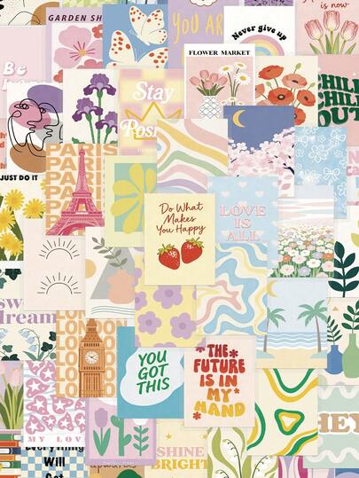 SCXXBSW 50pcs Pink Stickers, Cute Cartoon Stcikers For DIY Purposes Such As Skateboarding, Water Bottles, Laptops, And Mobile Phones