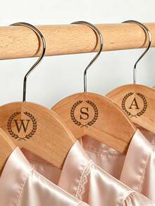 Personalized Wedding Hangers, Customizable Name, Date, Text Logo; Personalized Wooden Hangers, Personalized Wedding Dress Hangers, Groom Suit Custom Hangers, Vintage Style Wedding Party Hangers - Multicolor - View 6