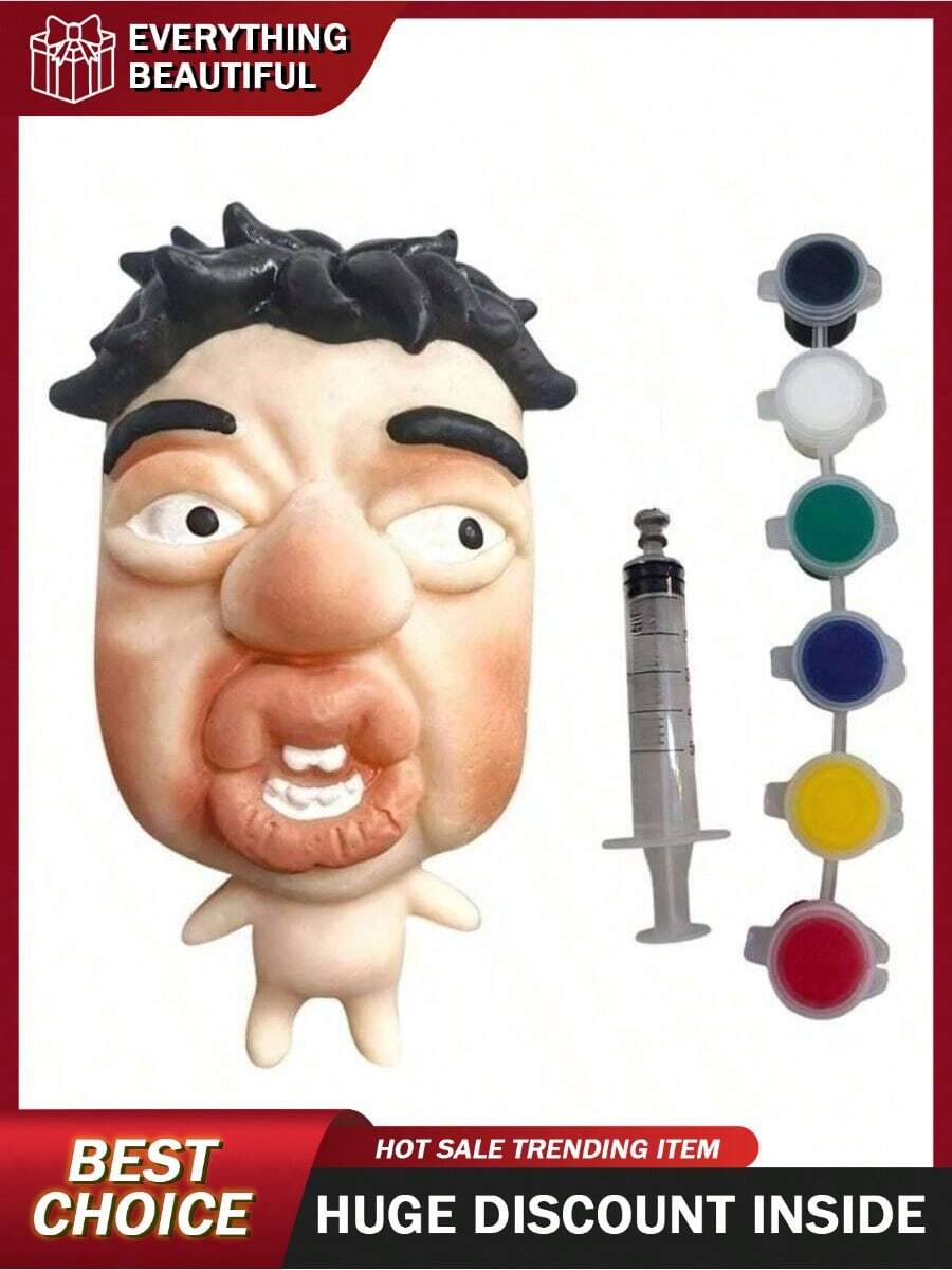 1pc - Elastic Mask Doll - Quick-Rebound And Non-Deformable, Funny And Stress-Relieving, Portable And Durable - Suitable For Office Stress Relief, Pranks At Friends' Parties, And Leisure Activities. - Màu ngẫu nhiên - Xem 1