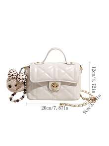2025 New Fashion Chain Strap Shoulder Crossbody Bag, Versatile Mini Square Bag For Women - White - View 11