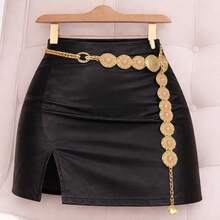 Short Saia Feminino Courinho Curto Sexy - Preto - Visão 1