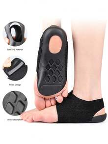 1 Cặp đệm lót vòm bàn chân unisex có khóa dán, chống trượt và giảm sốc, thích hợp cho giày thể thao, giày thường ngày, leo núi và các hoạt động ngoài trời. - màu đen - Xem 8
