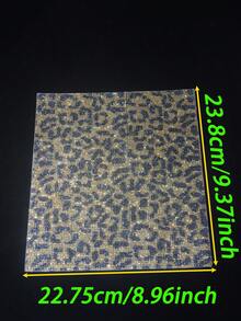 1pc Shiny Rhinestone Sticker, DIY Car Furniture, Cup, Photo Frame Decorative Sticker, Self-Adhesive Glitter Crystal Gem Sticker, Suitable For Car Decor, 4.45 X 9.37 Inch/8.96 X 9.37 Inch/9.37/12 Inch (Leopard Print) - Leopard - View 10