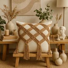 Handmade Braided Cotton Macrame Cushion Cover 45cm X 45cm - Chocopalha73 - View 6