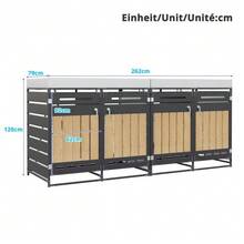 Storage Unit With Planter, Vertical Panels With Wood Grain, Slotted Ventilation Holes, Iron Garden Cabinet With Lock. - Black 1 - View 5